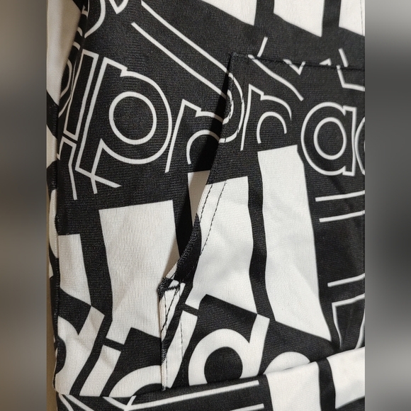 Adidas Black and White Logo Zip Up Jacket - Picture 3 of 10